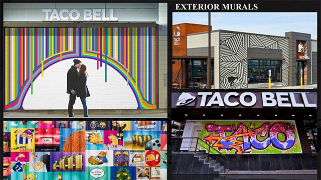 Taco Bell's murals designed by local artists give individual stores unique touches. 